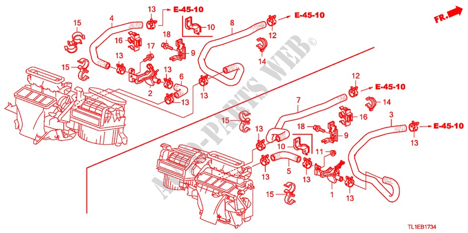 WASSERSCHLAUCH(DIESEL) für Honda ACCORD 2.2 EXECUTIVE 4 Türen 5 gang automatikgetriebe 2011