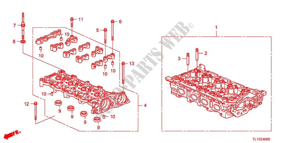 ZYLINDERKOPF(DIESEL) für Honda ACCORD 2.2 EXECUTIVE 4 Türen 5 gang automatikgetriebe 2011