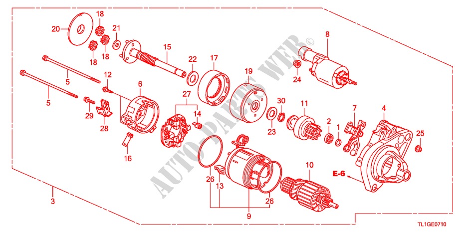 ANLASSER(DENSO)(2.0L) für Honda ACCORD 2.0 ES 4 Türen 5 gang automatikgetriebe 2012
