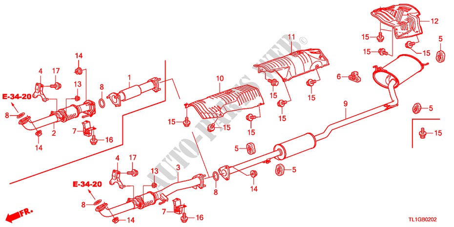 AUSPUFFROHR(DIESEL) für Honda ACCORD 2.2 S 4 Türen 6 gang-Schaltgetriebe 2012