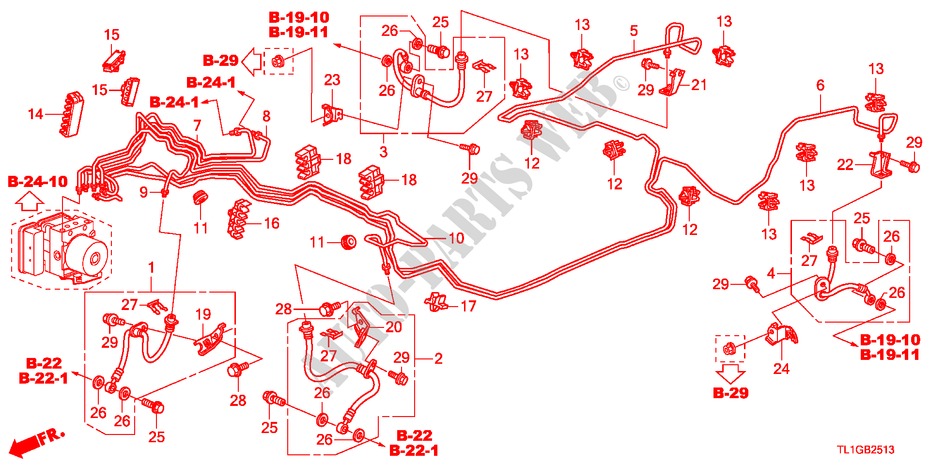 BREMSLEITUNGEN(VSA)(DIESEL)(RH) für Honda ACCORD 2.2 S-H 4 Türen 6 gang-Schaltgetriebe 2012