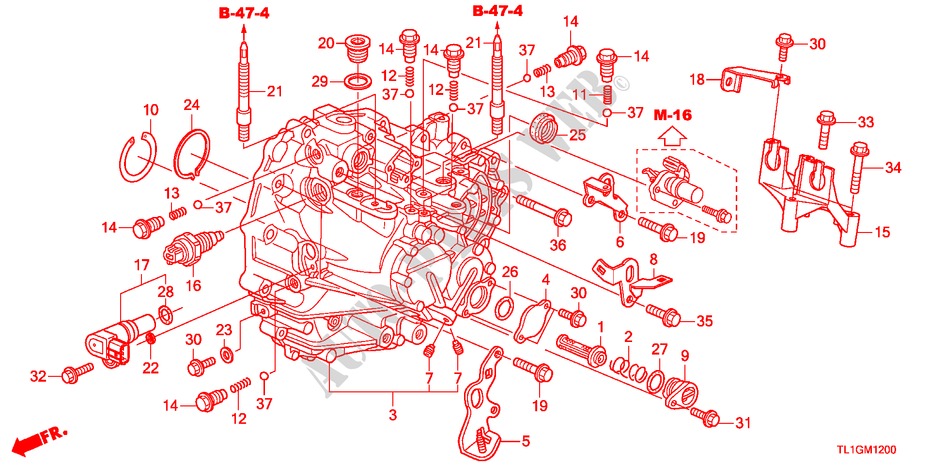 GETRIEBEGEHAEUSE(DIESEL) für Honda ACCORD 2.2 S 4 Türen 6 gang-Schaltgetriebe 2012