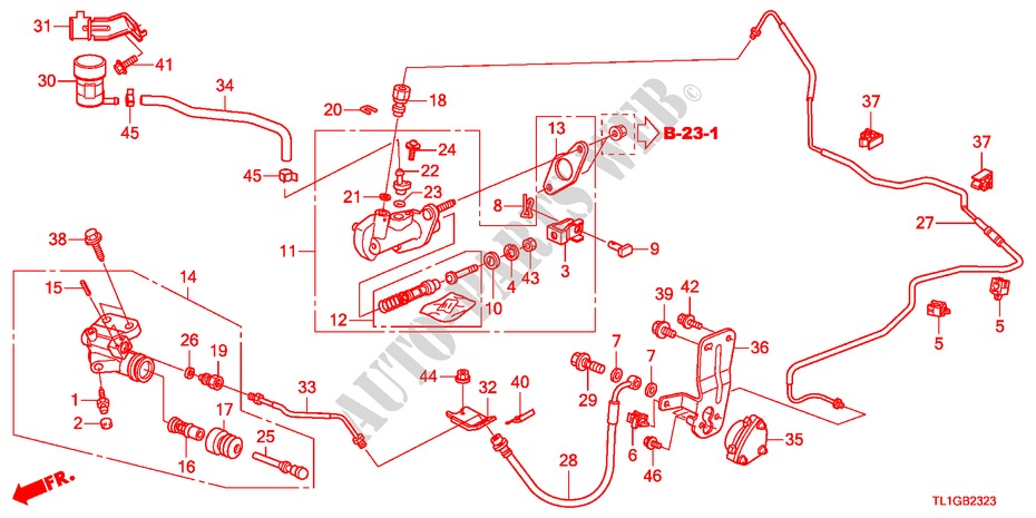 HAUPTKUPPLUNGSZYLINDER(DIESEL)(RH) für Honda ACCORD 2.2 S 4 Türen 6 gang-Schaltgetriebe 2012