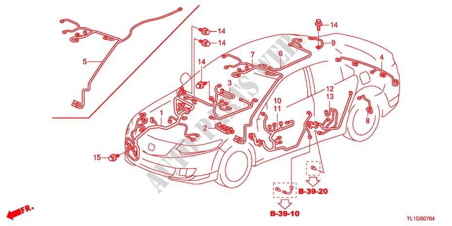 KABELBAUM(3)(LH) für Honda ACCORD 2.0 ELEGANCE 4 Türen 5 gang automatikgetriebe 2012