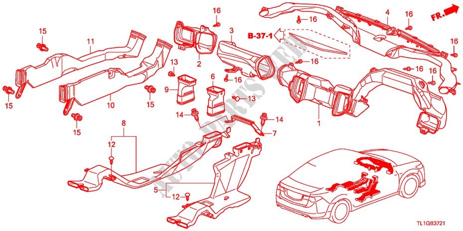 KANAL(RH) für Honda ACCORD 2.2 S 4 Türen 6 gang-Schaltgetriebe 2012