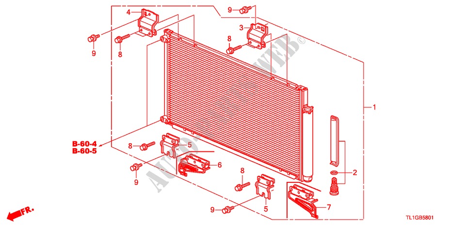 KLIMAANLAGE(KONDENSOR)(DIESEL) für Honda ACCORD 2.2 S 4 Türen 6 gang-Schaltgetriebe 2012
