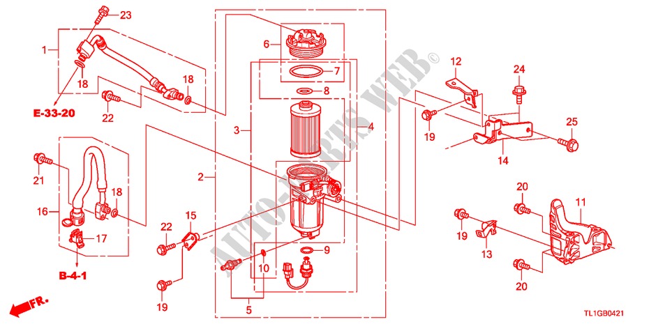 KRAFTSTOFFSIEB(DIESEL)(MT) für Honda ACCORD 2.2 S 4 Türen 6 gang-Schaltgetriebe 2012