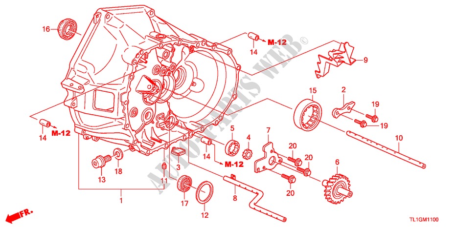 KUPPLUNGSGEHAEUSE(DIESEL) für Honda ACCORD 2.2 S 4 Türen 6 gang-Schaltgetriebe 2012