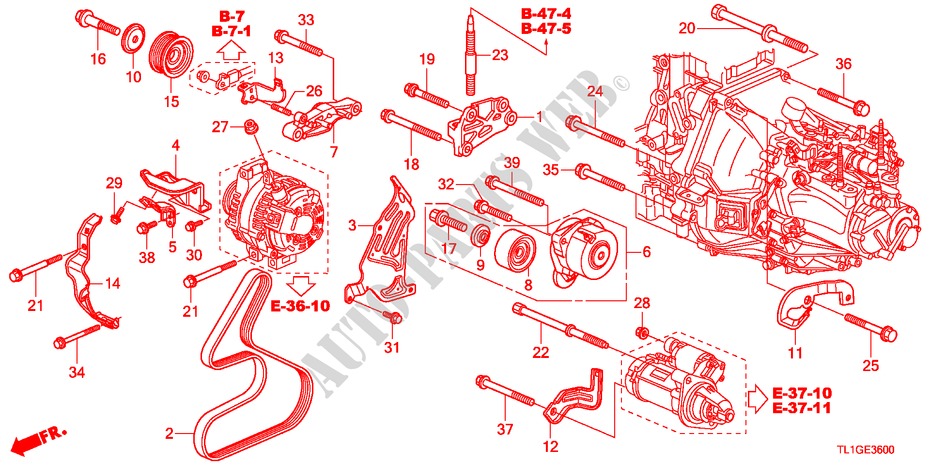 MOTORHALTERUNG(DIESEL) für Honda ACCORD 2.2 S 4 Türen 6 gang-Schaltgetriebe 2012