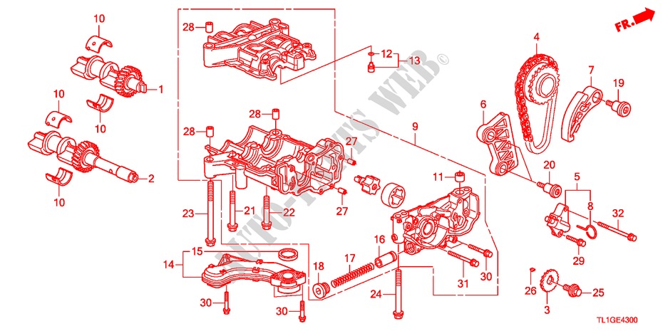 OELPUMPE(DIESEL) für Honda ACCORD 2.2 S 4 Türen 6 gang-Schaltgetriebe 2012