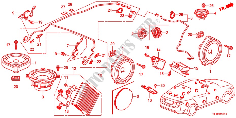 RADIOANTENNE/LAUTSPRECHER(RH) für Honda ACCORD 2.2 S 4 Türen 6 gang-Schaltgetriebe 2012