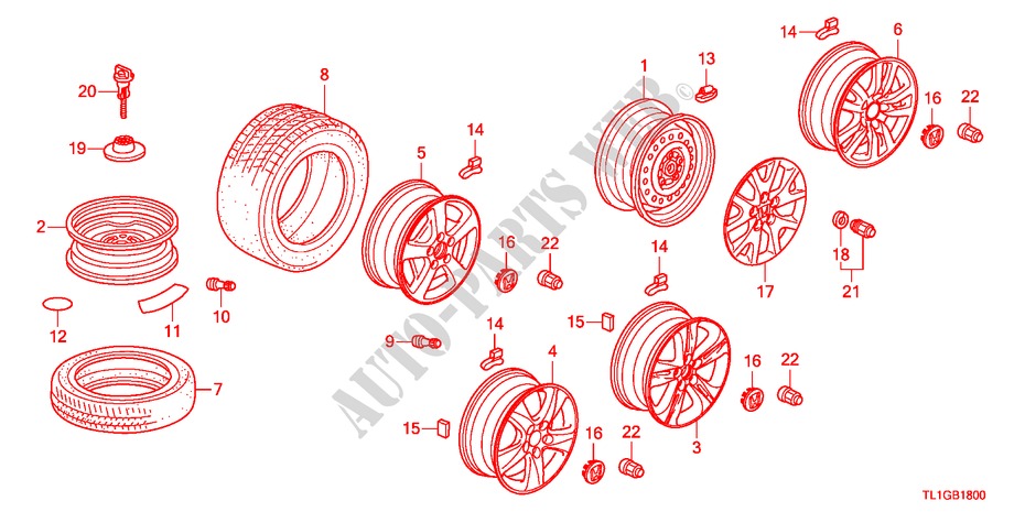 REIFEN/RADSCHEIBEN für Honda ACCORD 2.2 S 4 Türen 6 gang-Schaltgetriebe 2012