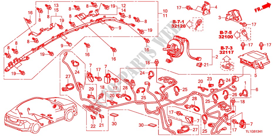 SRS EINHEIT(RH) für Honda ACCORD 2.2 S 4 Türen 6 gang-Schaltgetriebe 2012