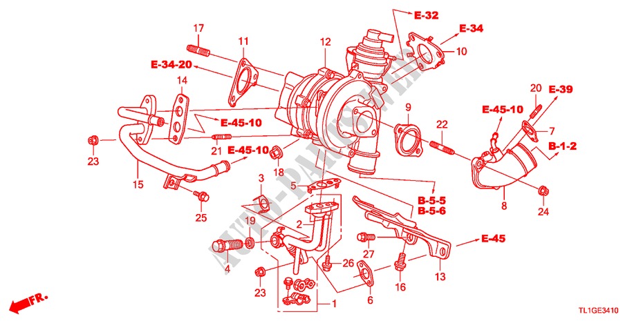 TURBOLADER(DIESEL) für Honda ACCORD 2.2 S 4 Türen 6 gang-Schaltgetriebe 2012