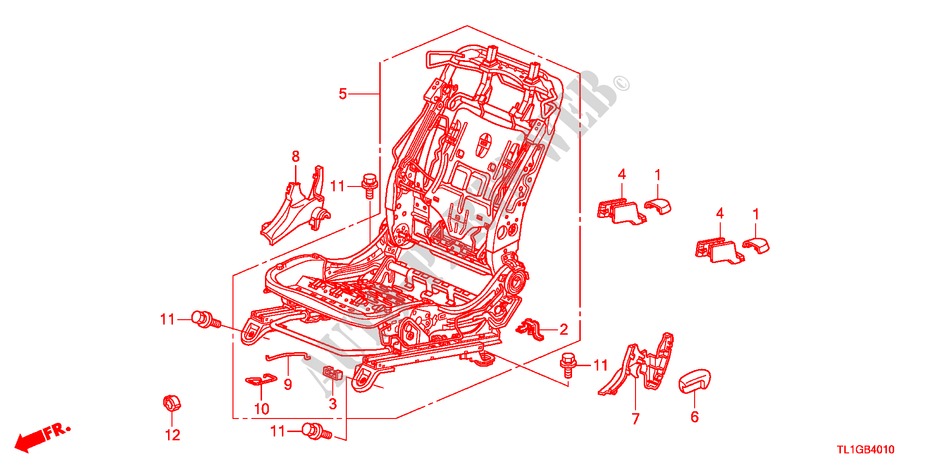 VORNE SITZKOMPONENTEN(L.)(MANUELLE SCHALTUNG,SITZ) für Honda ACCORD 2.2 S 4 Türen 6 gang-Schaltgetriebe 2012