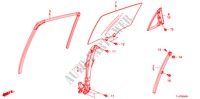 HINTERE TUERFENSTERSCHEIBE/REGLER für Honda ACCORD TOURER 2.2 EX 5 Türen 5 gang automatikgetriebe 2009