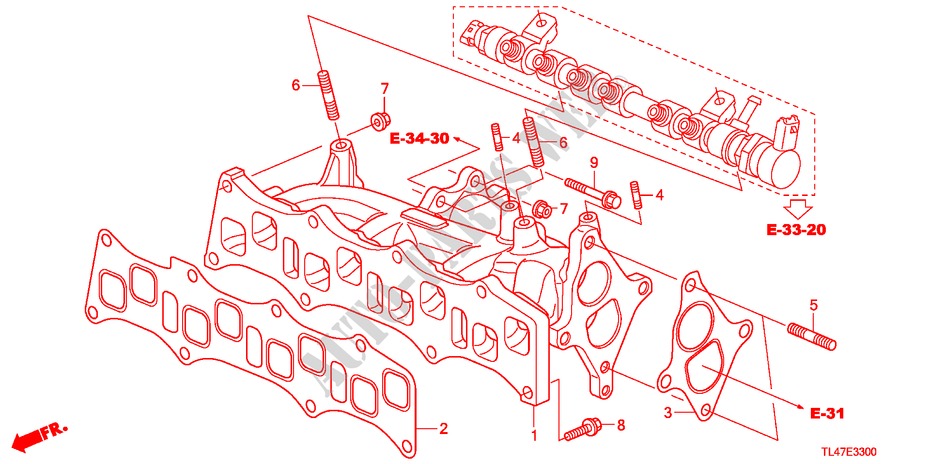 ANSAUGKRUEMMER(DIESEL) für Honda ACCORD TOURER 2.2 EX 5 Türen 5 gang automatikgetriebe 2009
