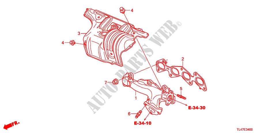 AUSPUFFKRUEMMER(DIESEL) für Honda ACCORD TOURER 2.2 ES 5 Türen 5 gang automatikgetriebe 2009