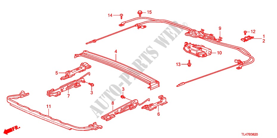 DACHGLEITTEILE für Honda ACCORD TOURER 2.4 EX 5 Türen 6 gang-Schaltgetriebe 2009