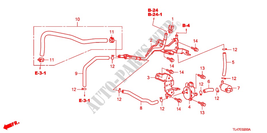 EINBAULEITUNG/ROHRE (2.4L) für Honda ACCORD TOURER 2.4 EX 5 Türen 5 gang automatikgetriebe 2009