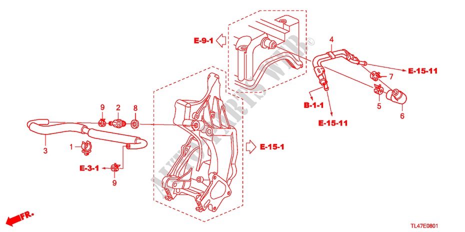 ENTLUEFTUNGSROHR(2.4L) für Honda ACCORD TOURER 2.4 EX 5 Türen 6 gang-Schaltgetriebe 2009