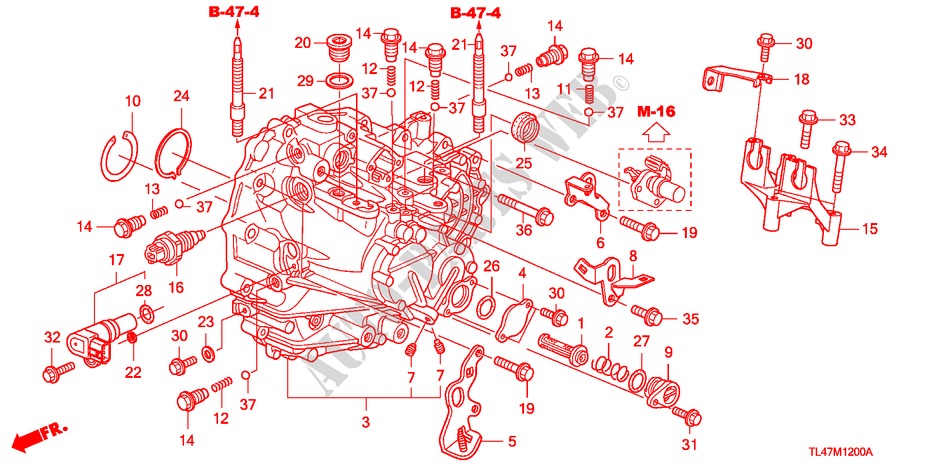 GETRIEBEGEHAEUSE (DIESEL) für Honda ACCORD TOURER 2.2 ES 5 Türen 6 gang-Schaltgetriebe 2009