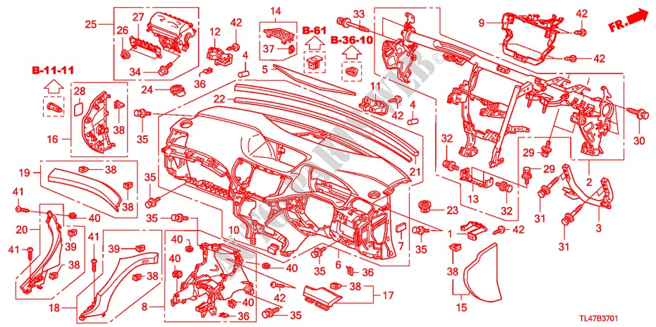 INSTRUMENTENBRETT(RH) für Honda ACCORD TOURER 2.2 S 5 Türen 5 gang automatikgetriebe 2009