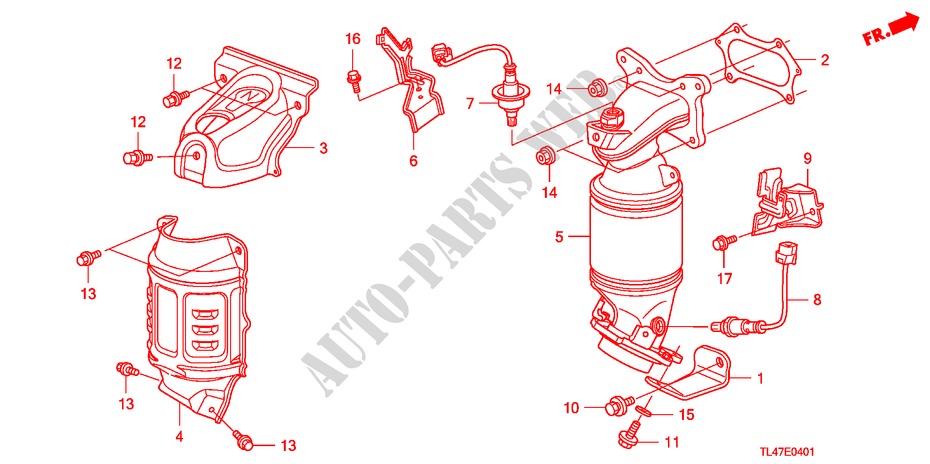 KONVERTER(2.4L) für Honda ACCORD TOURER 2.4 EX 5 Türen 5 gang automatikgetriebe 2009