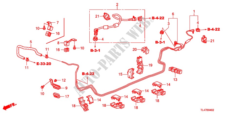 KRAFTSTOFFLEITUNG(DIESEL) (AT) für Honda ACCORD TOURER 2.2 ES 5 Türen 5 gang automatikgetriebe 2009