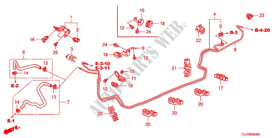 KRAFTSTOFFLEITUNG für Honda ACCORD TOURER 2.0 ES 5 Türen 6 gang-Schaltgetriebe 2009