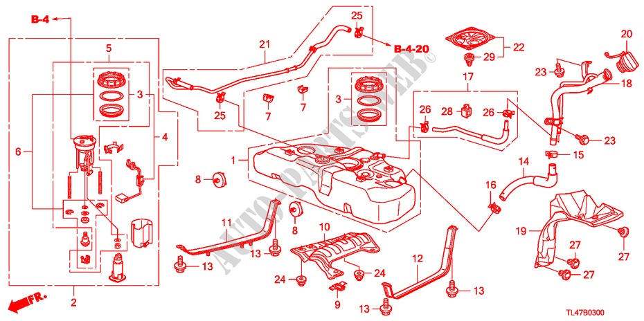 KRAFTSTOFFTANK für Honda ACCORD TOURER 2.0 ELEGANCE 5 Türen 6 gang-Schaltgetriebe 2009