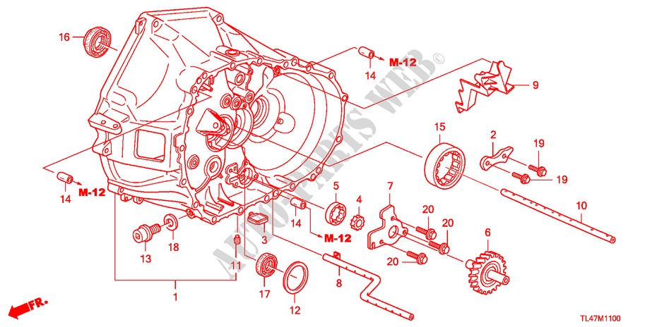 KUPPLUNGSGEHAEUSE(DIESEL) für Honda ACCORD TOURER 2.2 ES 5 Türen 6 gang-Schaltgetriebe 2009