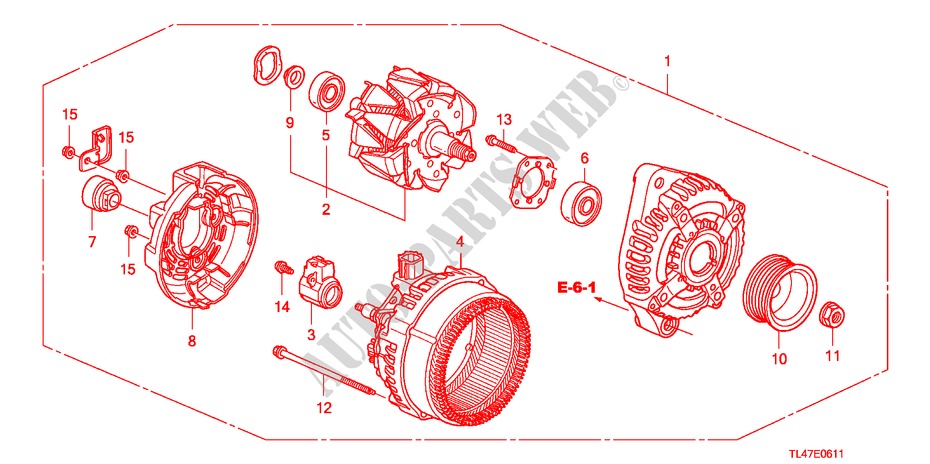 LICHTMASCHINE(DENSO) (2.4L) für Honda ACCORD TOURER 2.4 EX 5 Türen 5 gang automatikgetriebe 2009