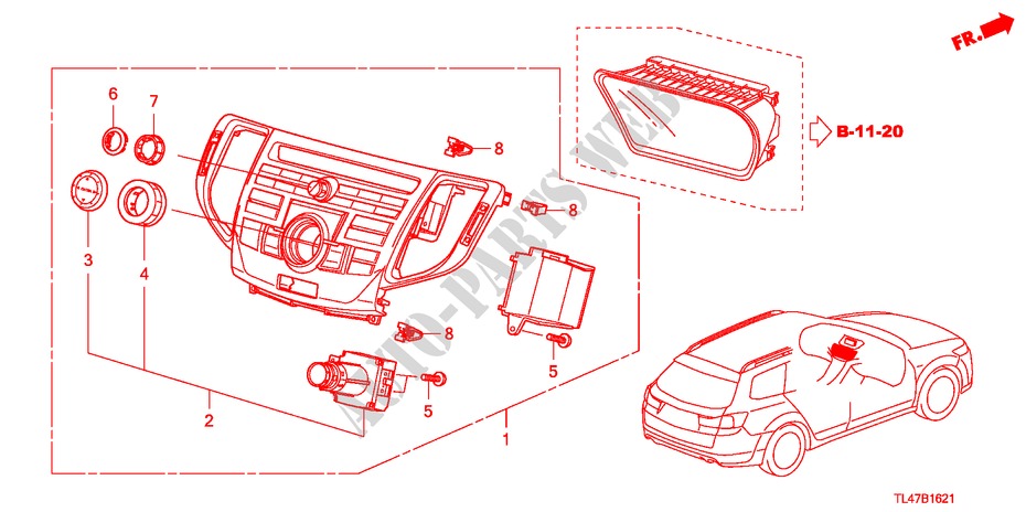MITTLERES MODUL (NAVIGATION) für Honda ACCORD TOURER 2.0 ELEGANCE 5 Türen 6 gang-Schaltgetriebe 2009