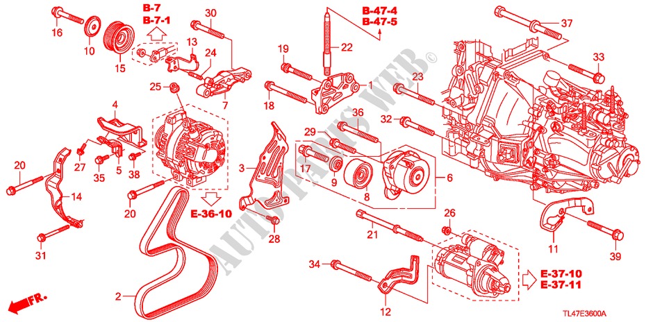 MOTORHALTERUNG (DIESEL) für Honda ACCORD TOURER 2.2 EX-GT 5 Türen 5 gang automatikgetriebe 2009