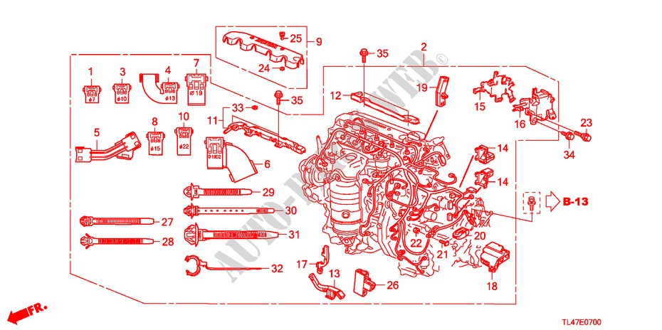 MOTORKABELBAUM (2.0L) für Honda ACCORD TOURER 2.0 ELEGANCE 5 Türen 6 gang-Schaltgetriebe 2009