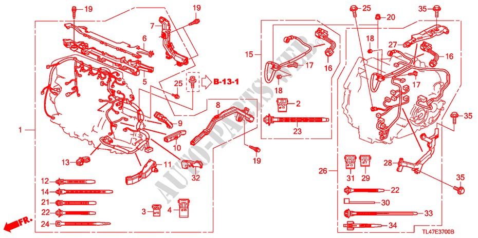 MOTORKABELBAUM (DIESEL) für Honda ACCORD TOURER 2.2 EX 5 Türen 6 gang-Schaltgetriebe 2009