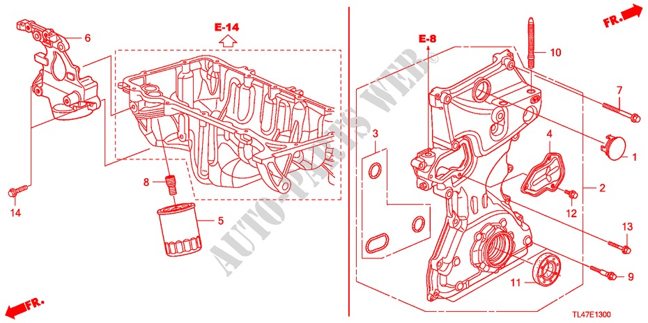 OELPUMPE(2.0L) für Honda ACCORD TOURER 2.0 ELEGANCE 5 Türen 6 gang-Schaltgetriebe 2009