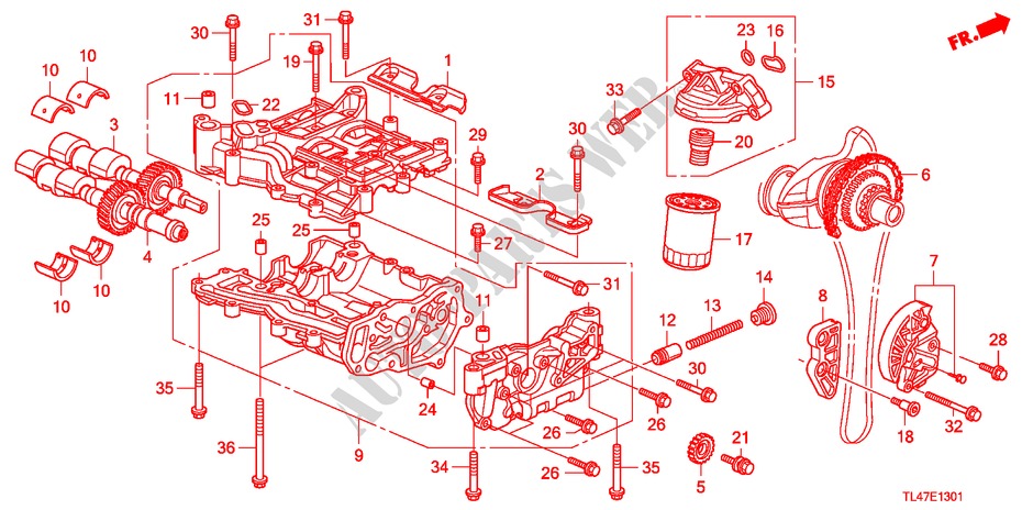 OELPUMPE(2.4L) für Honda ACCORD TOURER 2.4 EX 5 Türen 5 gang automatikgetriebe 2009