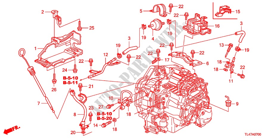 OELSTANDMESSER/ATF LEITUNG für Honda ACCORD TOURER 2.0 ES 5 Türen 5 gang automatikgetriebe 2009