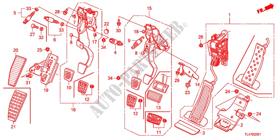 PEDAL(RH) für Honda ACCORD TOURER 2.2 ES 5 Türen 6 gang-Schaltgetriebe 2009