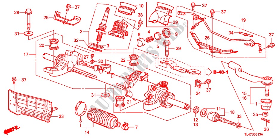 SERVOLENKGETRIEBE(EPS) (DIESEL) (RH) für Honda ACCORD TOURER 2.2 ES-GT 5 Türen 5 gang automatikgetriebe 2009