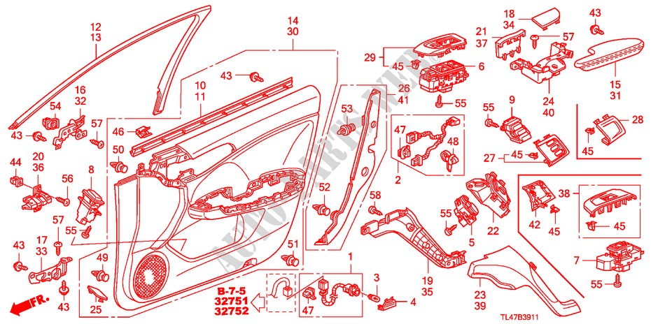 TUERVERKLEIDUNG, VORNE(RH) für Honda ACCORD TOURER 2.0 ES 5 Türen 5 gang automatikgetriebe 2009