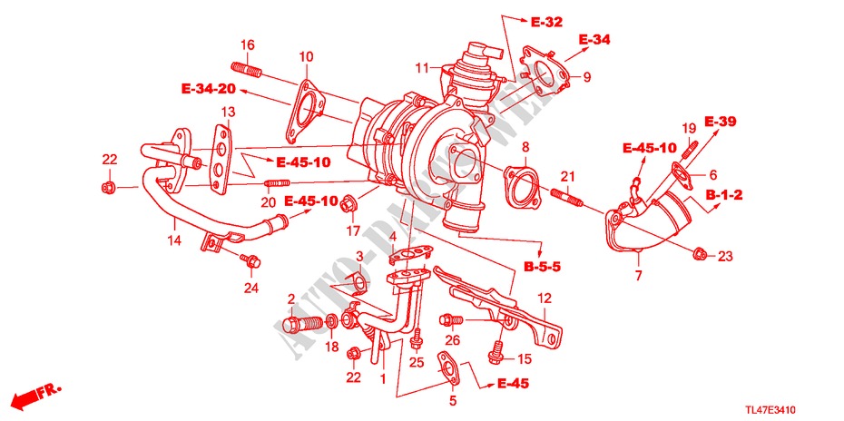 TURBOLADER(DIESEL) für Honda ACCORD TOURER 2.2 ELEGANCE 5 Türen 5 gang automatikgetriebe 2009