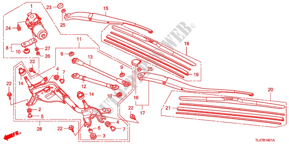 WINDSCHUTZSCHEIBENWISCHER (RH) für Honda ACCORD TOURER 2.2 S 5 Türen 6 gang-Schaltgetriebe 2009