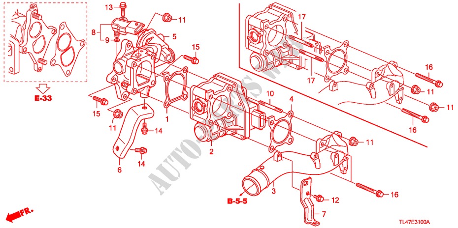 WIRBELSTEUERVENTIL (DIESEL) für Honda ACCORD TOURER 2.2 ES-GT 5 Türen 6 gang-Schaltgetriebe 2009