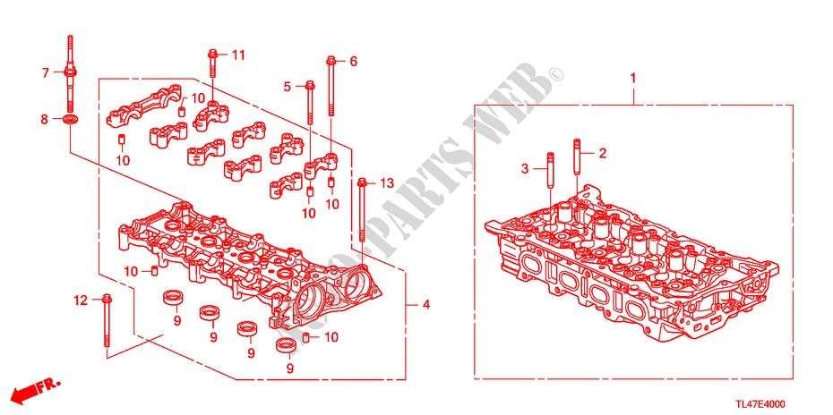 ZYLINDERKOPF(DIESEL) für Honda ACCORD TOURER 2.2 ES 5 Türen 5 gang automatikgetriebe 2009
