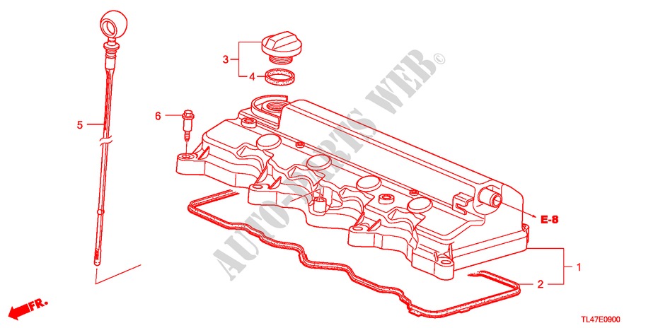 ZYLINDERKOPFDECKEL (2.0L) für Honda ACCORD TOURER 2.0 ES-GT 5 Türen 6 gang-Schaltgetriebe 2009