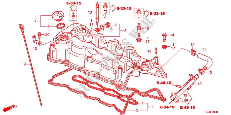 ZYLINDERKOPFDECKEL (DIESEL) für Honda ACCORD TOURER 2.2 ES 5 Türen 6 gang-Schaltgetriebe 2009