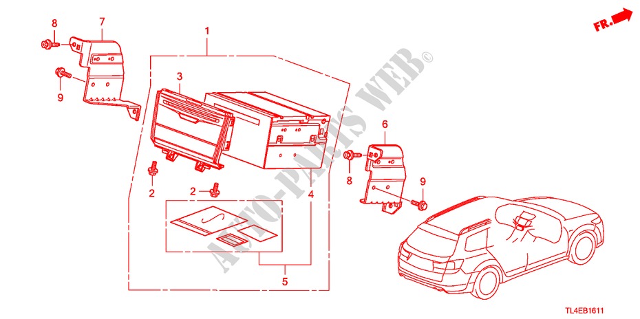 AUDIOEINHEIT(NAVIGATION) für Honda ACCORD TOURER 2.4 TYPE S 5 Türen 6 gang-Schaltgetriebe 2010
